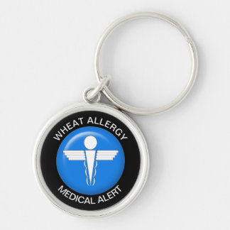 WHEAT ALLERGY KEYCHAIN RUND SILVERFÄRGAD NYCKELRING