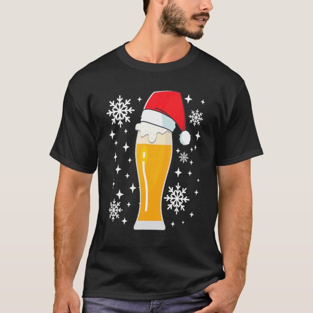 Wheat Beer Wheat Beer with Christmas Hat   Beer Dr T Shirt (Framsida)