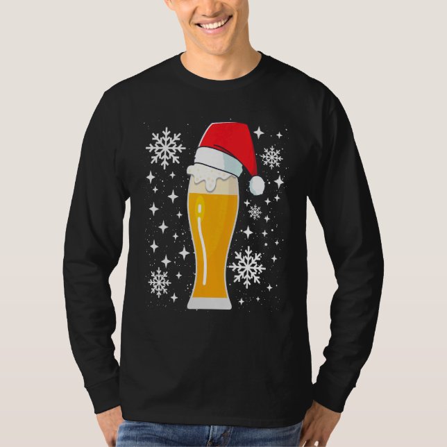 Wheat Beer Wheat Beer with Christmas Hat  Beer Dri T Shirt (Framsida)