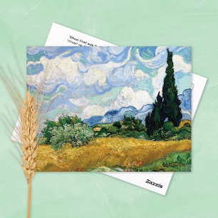 Wheat Fält Cypresses Vincent van Gogh Vykort