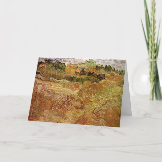 Wheat Fält med Auvers av Vincent van Gogh Kort (Framsida)