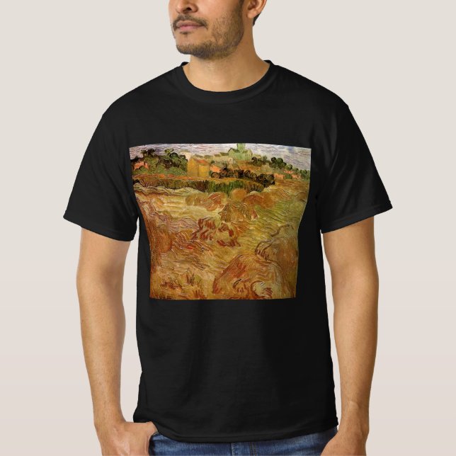 Wheat Fält med Auvers av Vincent van Gogh T Shirt (Framsida)