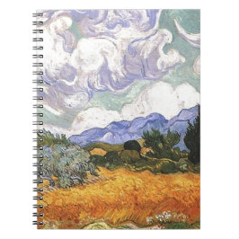 Wheat Fält med Cypress av Van Gogh. Anteckningsbok