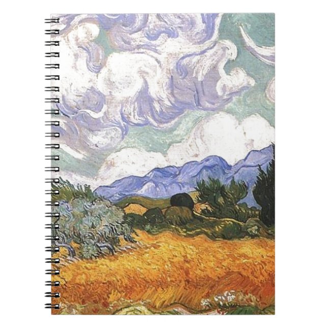 Wheat Fält med Cypress av Van Gogh. Anteckningsbok (Framsidan)