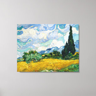 Wheat Fält med Cypresses av Vincent Van G Canvastryck