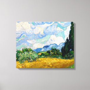 Wheat Fält med Cypresses av Vincent Van Gogh Canvastryck