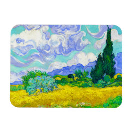 Wheat Fält med Cypresses av Vincent Van Gogh Magnet