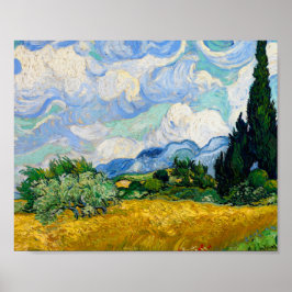 Wheat Fält med Cypresses av Vincent Van Gogh Poster