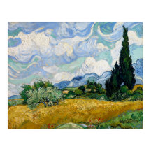 Wheat Fält med Cypresses av Vincent Van Gogh