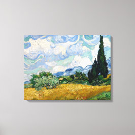 Wheat Fält med Cypresses Canvas