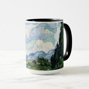 Wheat Fält med Cypresses Mugg
