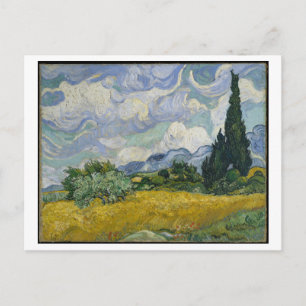 Wheat Fält med Cypresses Painting av Van Gogh Vykort