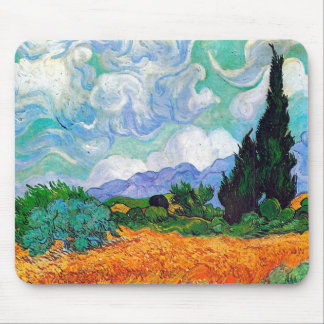 Wheat Fält med Cypresses Van Gogh Fine Art Musmatta