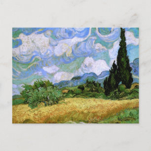 Wheat Fält med Cypresses Van Gogh Fine Art Vykort