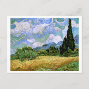 Wheat Fält med Cypresses Van Gogh Fine Art Vykort