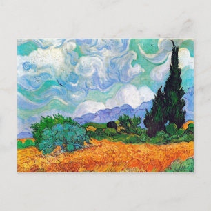 Wheat Fält med Cypresses Van Gogh Fine Art Vykort