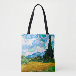 Wheat Fält med Cypresses, Van Gogh Tygkasse