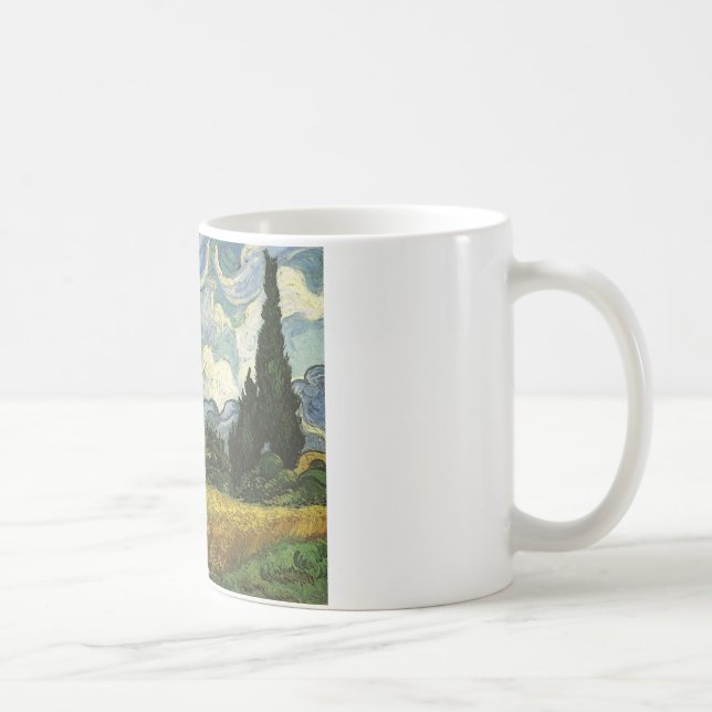 Wheat Fält med Cypresses,Vincent Van Gogh Kaffemugg (Höger)