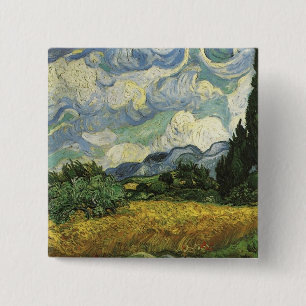 Wheat Fält med Cypresses,Vincent Van Gogh Knapp