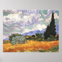 Wheat Fält med Cypresses,Vincent Van Gogh Poster