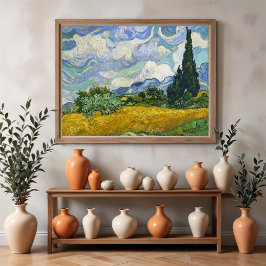 Wheat Fält med Cypresses, Vincent van Gogh Poster