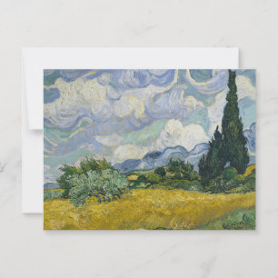 Wheat Fält med Cypresses: Vykort