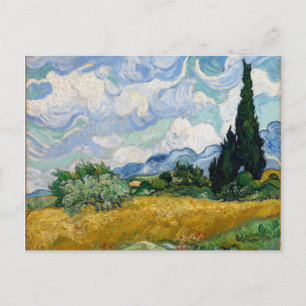 Wheat Fält med Cypresses vykort