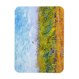 Wheat Fält med en Lark av Vincent Van Gogh Magnet