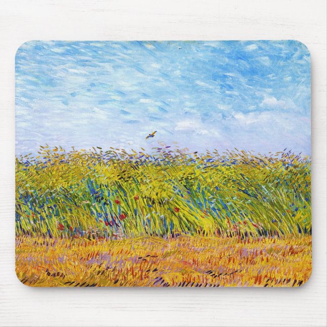 Wheat Fält med en Lark av Vincent Van Gogh Musmatta (Framsidan)