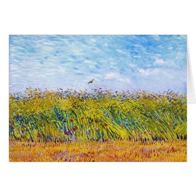 Wheat Fält med en Lark av Vincent Van Gogh OBS Kort (Framsidan Horizontal)