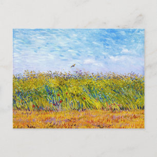 Wheat Fält med en Lark av Vincent Van Gogh Vykort