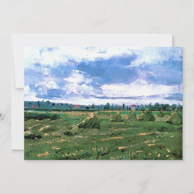 Wheat Fält med Haystacks av Vincent van Gogh (Framsida)