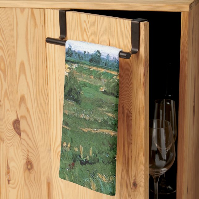 Wheat Fält med Haystacks av Vincent van Gogh Kökshandduk (Thirds Fold)