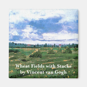 Wheat Fält med Haystacks av Vincent van Gogh Magnet