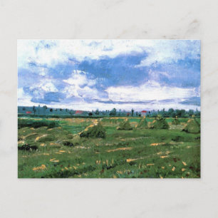 Wheat Fält med Haystacks av Vincent van Gogh Vykort