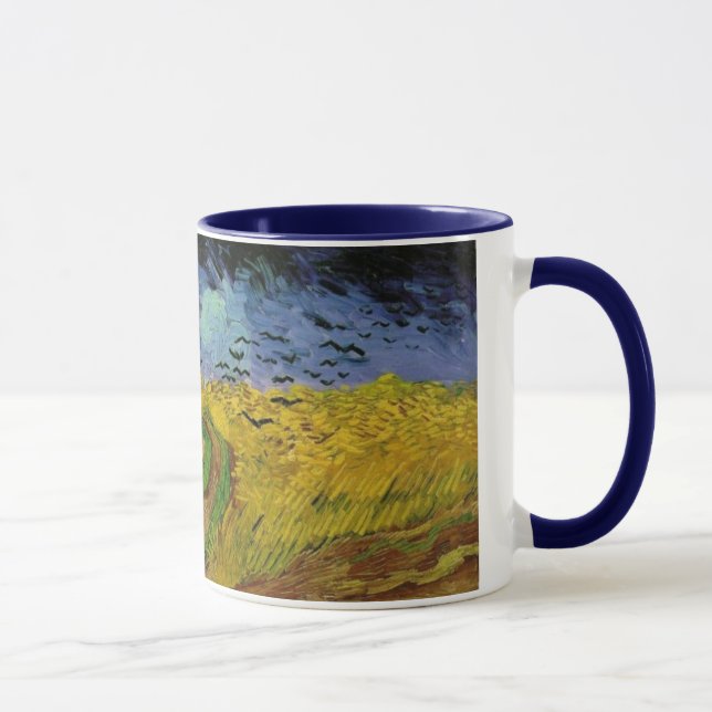 Wheat Fält med Kråkor av Van Gogh Mugg (Höger)