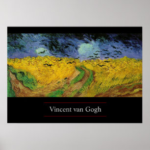 Wheat Fält med Kråkor av van Gogh Poster Skriv ut