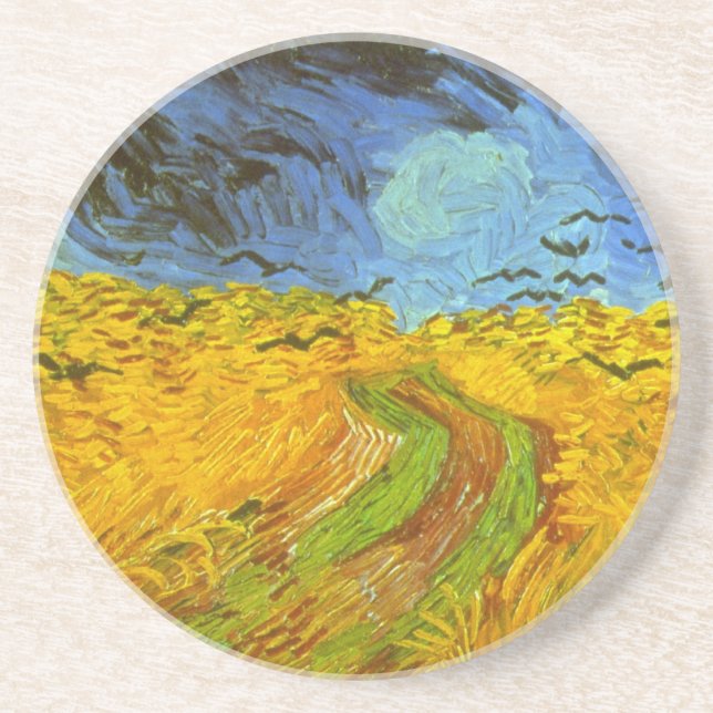 Wheat Fält med Kråkor av Vincent van Gogh Underlägg Sandsten (Framsidan)