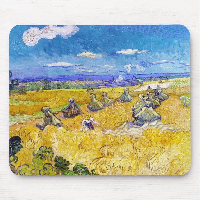 Wheat Fält med Reaper Van Gogh Vincent Musmatta (Framsidan)