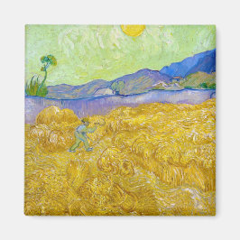 Wheat Fält med Reaper vid Sunrise Van Gogh Magnet