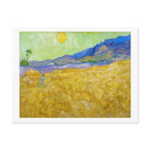 Wheat Fält med Reaper vid Sunrise Van Gogh