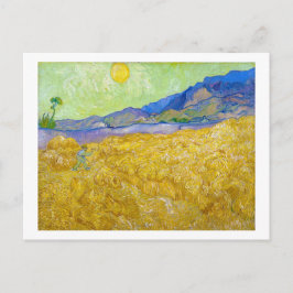 Wheat Fält med Reaper vid Sunrise Van Gogh Vykort