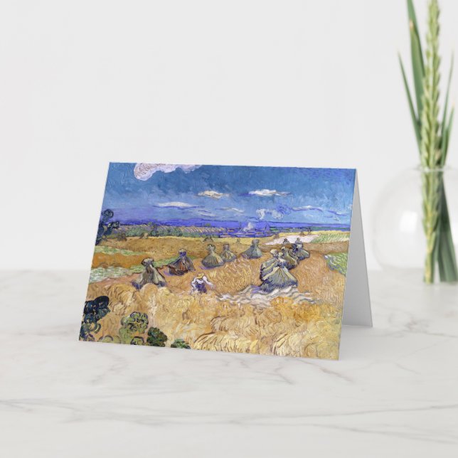 Wheat Fält med Reaper | Vincent van Gogh Kort (Framsida)