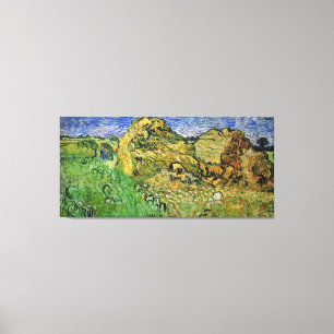 Wheat Fält med Stacks, Vincent van Gogh. BRA i Canvastryck