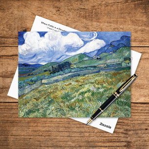 Wheat Fält Mountains Vincent van Gogh Vykort