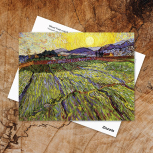 Wheat Fält Stigning Sol Vincent van Gogh Vykort