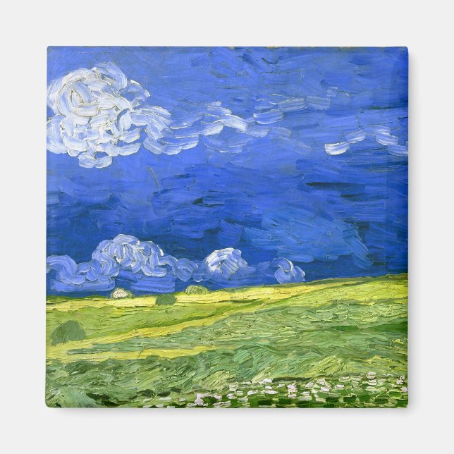 Wheat Fält under mold Himlar Van Gogh Fine Art Magnet (Framsidan)