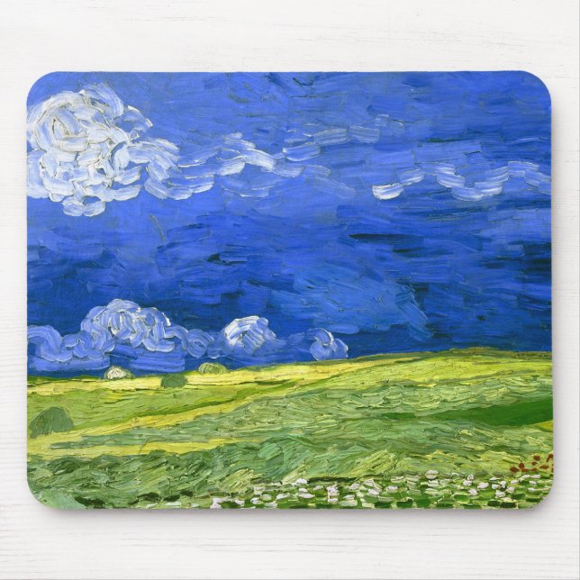 Wheat Fält under mold Himlar Van Gogh Fine Art Musmatta (Framsidan)