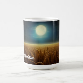 Wheat Fält under Moonlight Kaffemugg