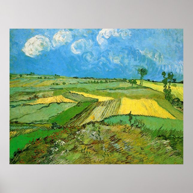 Wheat Fält vid Auvers under Clouds av van Gogh Poster (Framsidan)